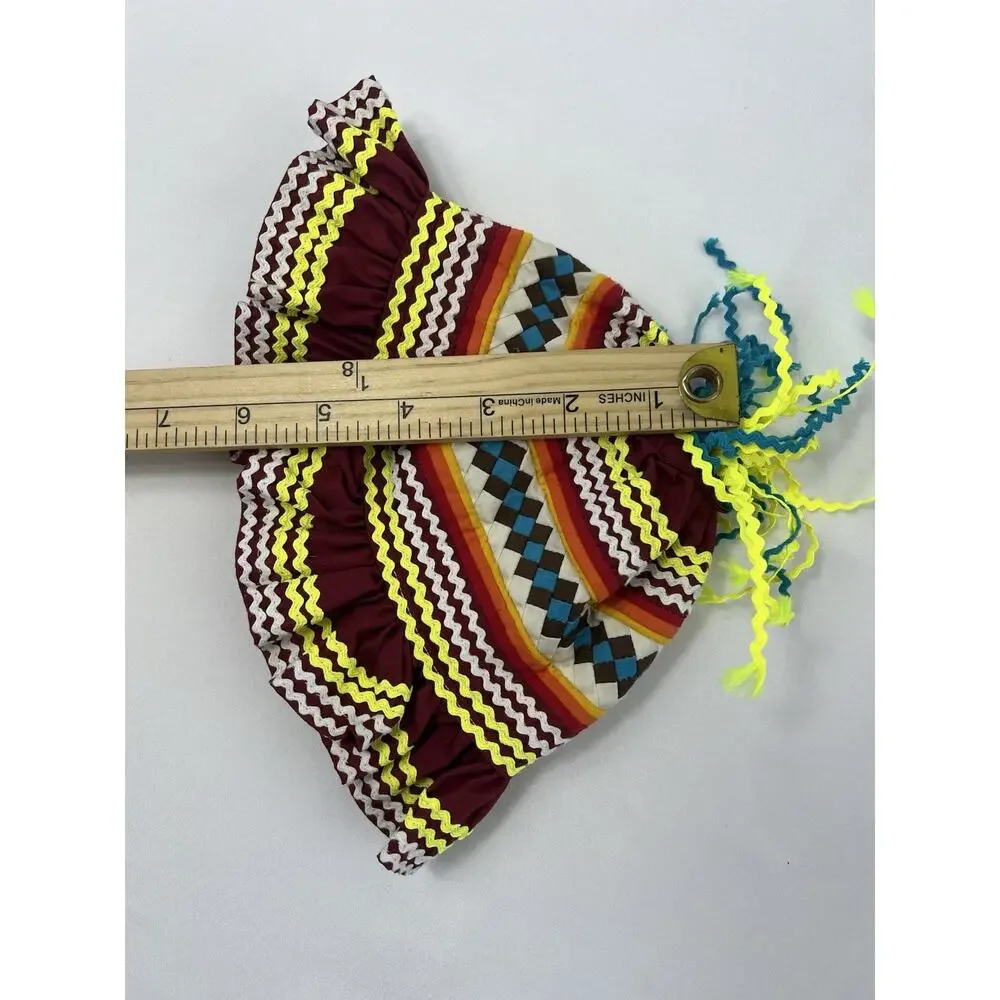 Vintage Handmade Seminole Native American Child’s Hat – Patchwork Ribbon Trim